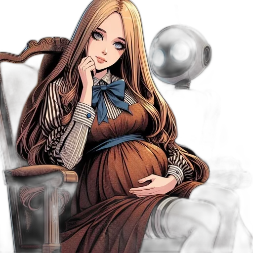 dress, jewelry, staff, fantasy art transparent PNG cut-out