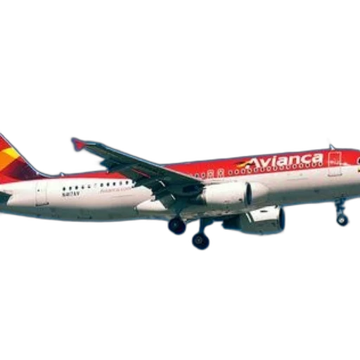 3d render, avianca, airplane, flying, against, clear, blue, sky transparent PNG cut-out