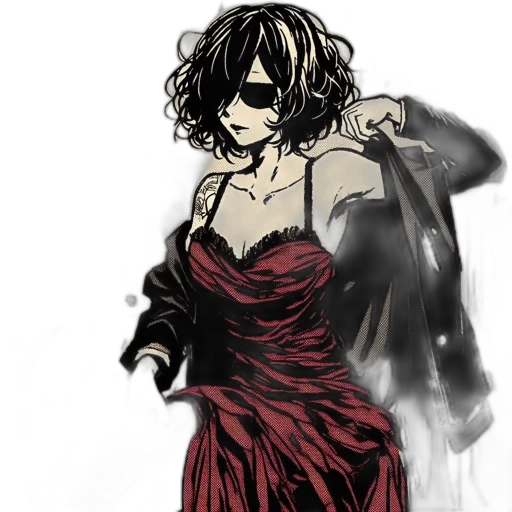 dress, mask, concept art, comic book art, fantasy art, anime, fire, red transparent PNG cut-out