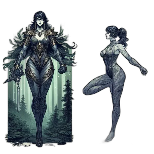 concept art, fantasy art, comic book art, pixel art, dark, monochrome, earth tones, green transparent PNG cut-out