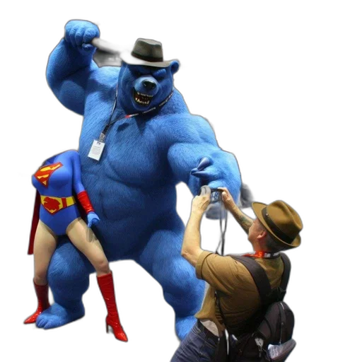 animal, staff, concept art, comic book art, 3d render, fantasy art, blue, event transparent PNG cut-out