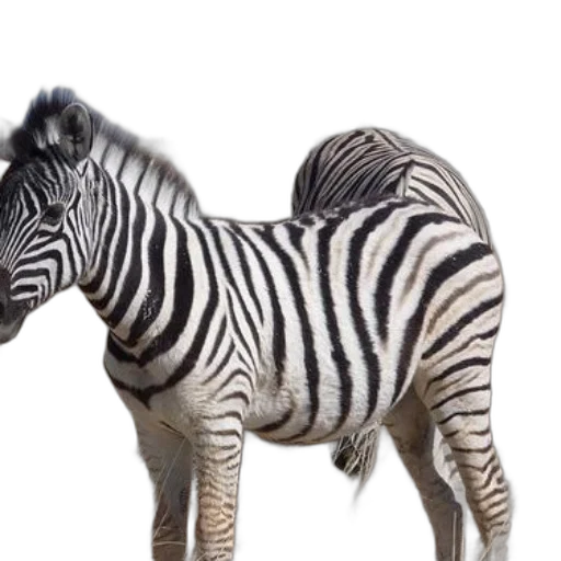 animal, creature, photorealistic, 3d render, concept art, monochrome, two, zebras transparent PNG cut-out