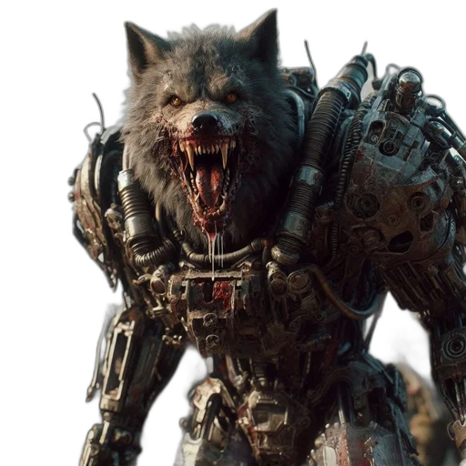 animal, creature, robot, weapon, concept art, 3d render, heavily, armored transparent PNG cut-out