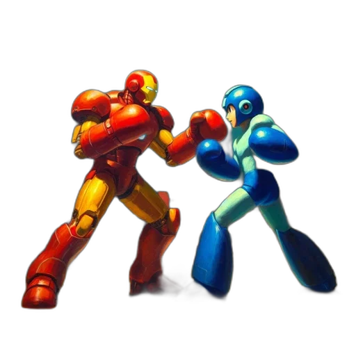 robot, weapon, concept art, 3d render, pixel art, comic book art, outer space, inside transparent PNG cut-out