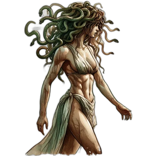 hair, creature, dress, concept art, fantasy art, comic book art, pixel art, green transparent PNG cut-out