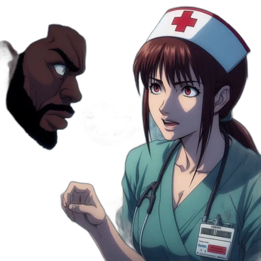 staff, face, anime, concept art, comic book art, cartoon, man, registered transparent PNG cut-out