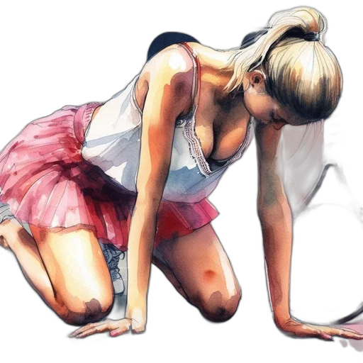 dress, watercolor, photorealistic, concept art, anime, red, pastel, colorful transparent PNG cut-out