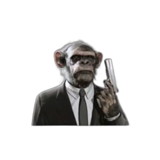 staff, animal, mask, creature, concept art, chimpanzee, dressed, suit transparent PNG cut-out