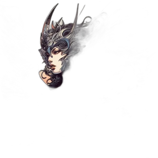 mask, dragon, face, crown, fantasy art, concept art, watercolor, pixel art transparent PNG cut-out