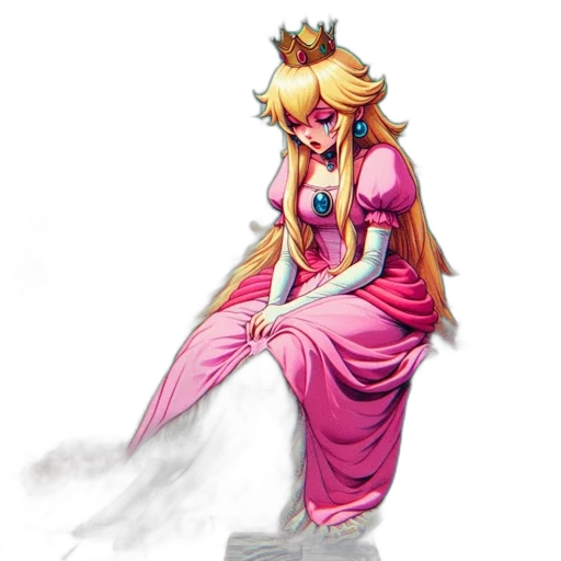 crown, dress, staff, concept art, fantasy art, pixel art, vaporwave, pastel transparent PNG cut-out