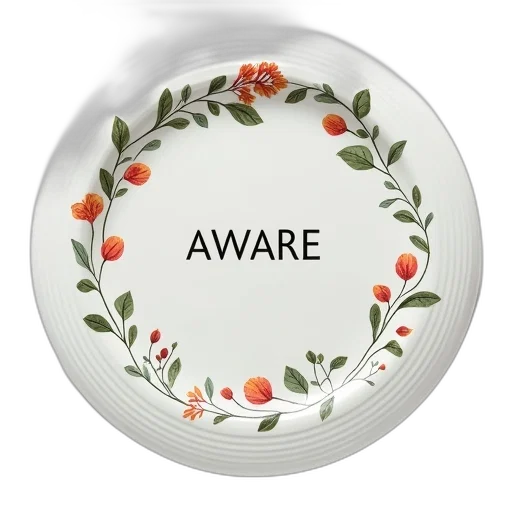 food, jewelry, white, frisbee, decorative, border, word, aware transparent PNG cut-out