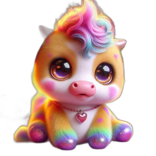 creature, 3d render, fantasy art, concept art, photorealistic, colorful, magical, cow-like transparent PNG cut-out