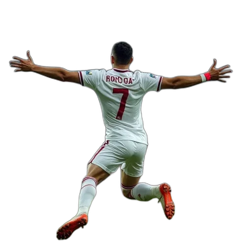dragon, weapon, pixel art, soccer, player, white, jersey, number transparent PNG cut-out