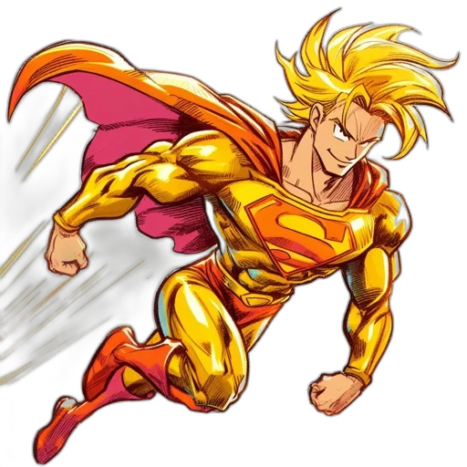 comic book art, concept art, cartoon, anime, animated, superhero, blonde, hair transparent PNG cut-out