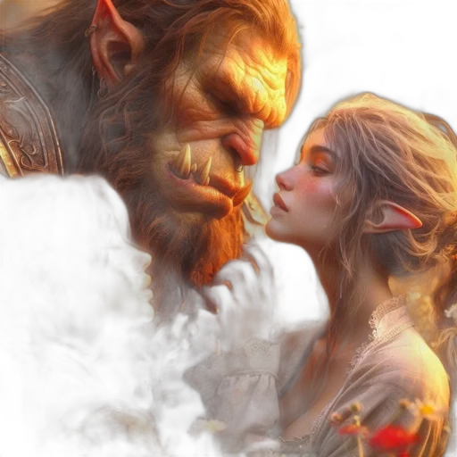 fantasy art, concept art, photorealistic, comic book art, fire, fog, forest, snow transparent PNG cut-out