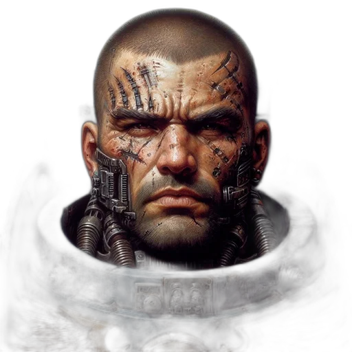 face, concept art, photorealistic, fantasy art, cyberpunk, man, dons, futuristic transparent PNG cut-out