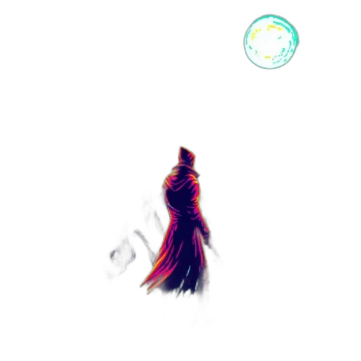 hair, animal, creature, staff, pixel art, concept art, vaporwave, fantasy art transparent PNG cut-out