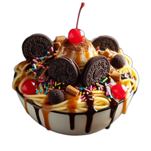 food, crown, hat, 3d render, photorealistic, vibrant, dessert, spread transparent PNG cut-out