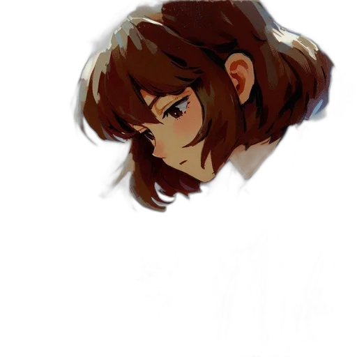 hair, face, creature, mask, anime, pixel art, watercolor, photorealistic transparent PNG cut-out