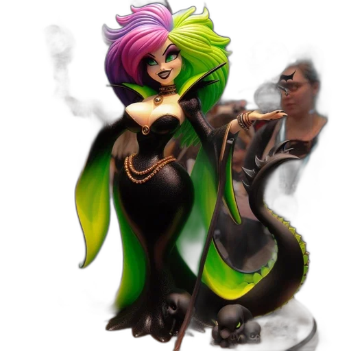 staff, dragon, concept art, fantasy art, pixel art, comic book art, dark, colorful transparent PNG cut-out