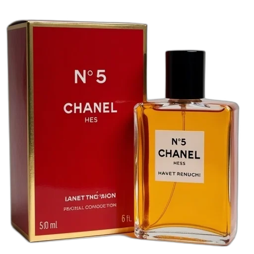 bottle, box, chanel, perfume, red, gold, color, scheme transparent PNG cut-out