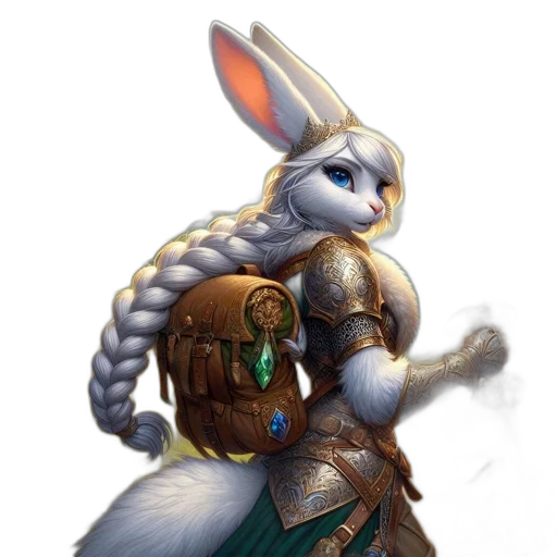 staff, weapon, fantasy art, concept art, pixel art, 3d render, anthropomorphic, rabbit-like transparent PNG cut-out