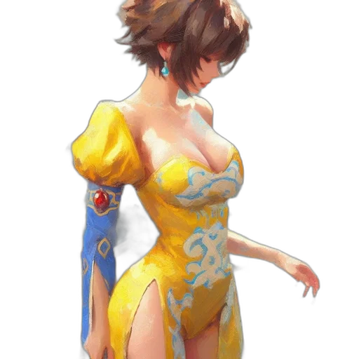 dress, crown, concept art, fantasy art, watercolor, pixel art, blue, golden transparent PNG cut-out