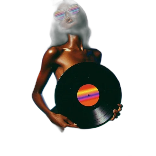 hair, robot, jewelry, mask, vaporwave, outer space, woman, donning transparent PNG cut-out