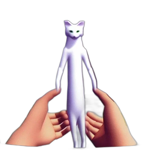 staff, creature, animal, robot, 3d render, concept art, vaporwave, pixel art transparent PNG cut-out