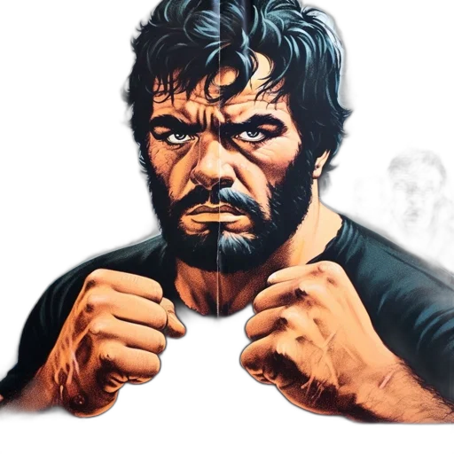 face, comic book art, photorealistic, concept art, pixel art, vintage, movie, poster transparent PNG cut-out