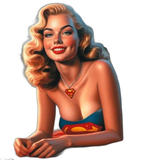 jewelry, comic book art, photorealistic, cartoon, oil painting, woman, blonde, hair transparent PNG cut-out