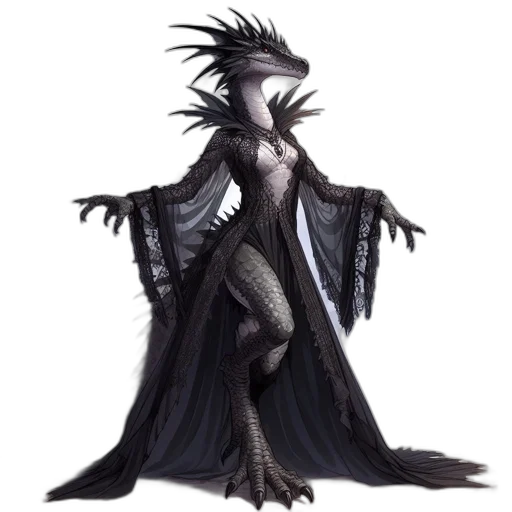 dragon, creature, dress, staff, concept art, fantasy art, 3d render, comic book art transparent PNG cut-out