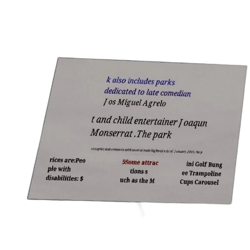 poster, advertises, park, attractions, people, disabilities, including, mini transparent PNG cut-out