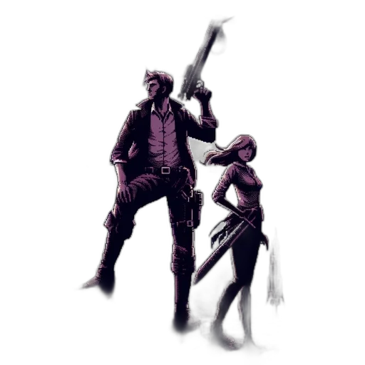 staff, robot, weapon, creature, concept art, comic book art, cyberpunk, pixel art transparent PNG cut-out
