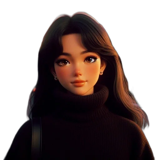 face, jacket, robot, hair, 3d render, photorealistic, cartoon, concept art transparent PNG cut-out