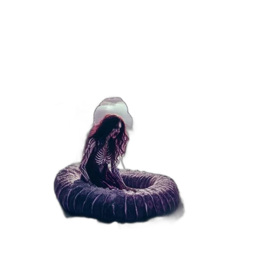 shoes, hat, hair, creature, 3d render, concept art, vaporwave, photorealistic transparent PNG cut-out