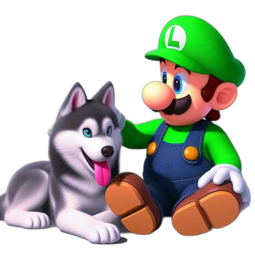 animal, 3d render, concept art, pixel art, photorealistic, green, monochrome, luigi transparent PNG cut-out