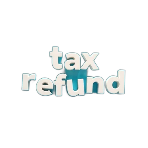 3d render, smiling, smile, behind, word, tax, refund, blue transparent PNG cut-out