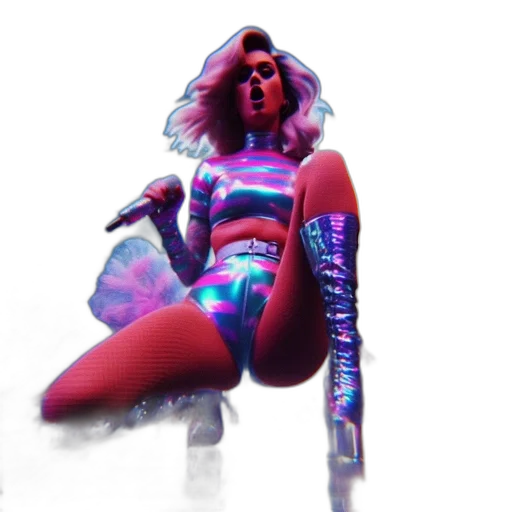 jacket, weapon, cyberpunk, concept art, vaporwave, 3d render, neon lights, outer space transparent PNG cut-out