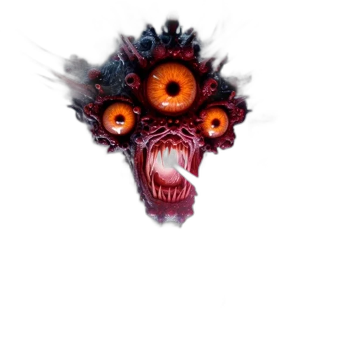 creature, mask, face, staff, 3d render, concept art, pixel art, photorealistic transparent PNG cut-out