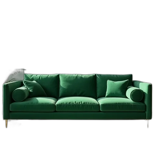 furniture, crown, 3d render, photorealistic, green, earth tones, sofa, has transparent PNG cut-out