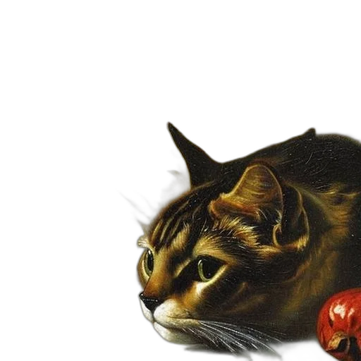 animal, food, photorealistic, oil painting, 3d render, concept art, realistically, painted transparent PNG cut-out