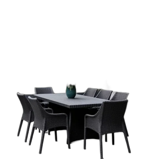 furniture, 3d render, photorealistic, concept art, dark, monochrome, modern, outdoor transparent PNG cut-out