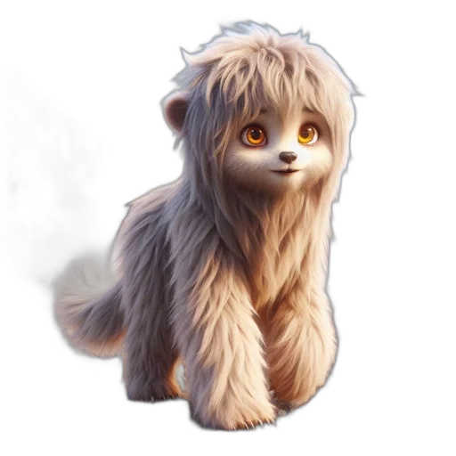 staff, animal, creature, hair, concept art, 3d render, fantasy art, photorealistic transparent PNG cut-out
