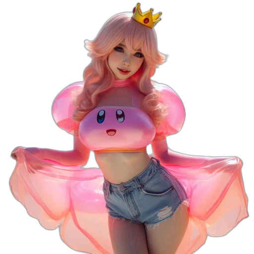 dress, creature, crown, pixel art, concept art, fantasy art, 3d render, pastel transparent PNG cut-out