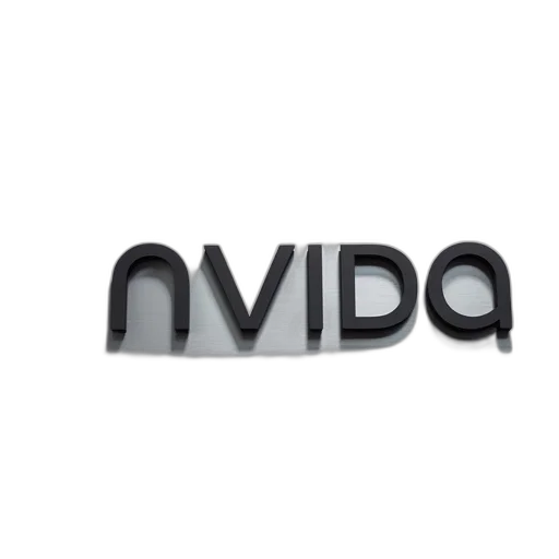 3d render, nvida, logo, silver transparent PNG cut-out