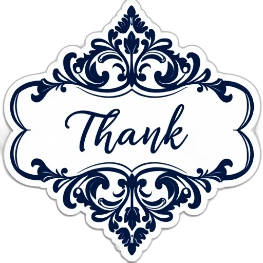 wedding, thank, monogramm, damask, navy, sticker transparent PNG cut-out