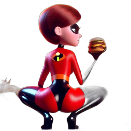 food, concept art, comic book art, 3d render, cartoon, animated, female, character transparent PNG cut-out