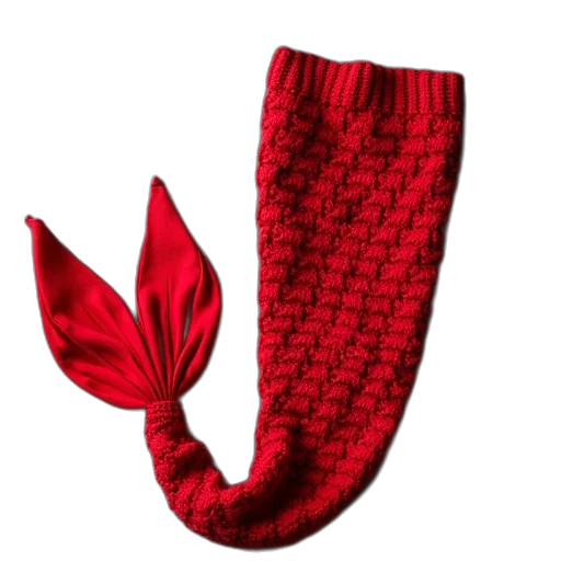hat, shoes, umbrella, dress, red, knitted, mermaid, tail transparent PNG cut-out