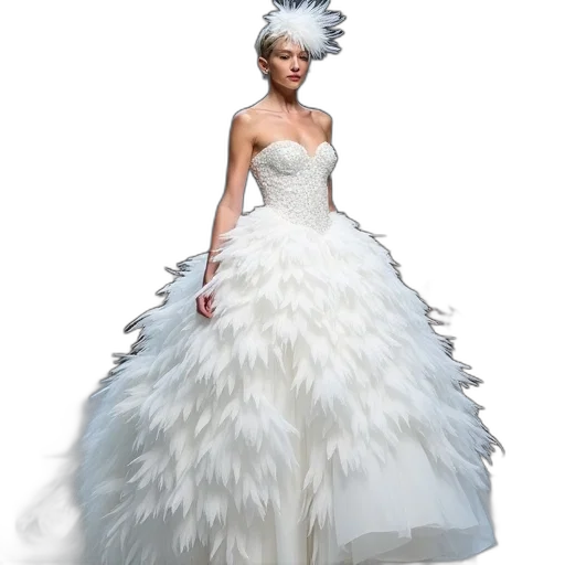 dress, concept art, photorealistic, 3d render, fantasy art, model, walking, down transparent PNG cut-out